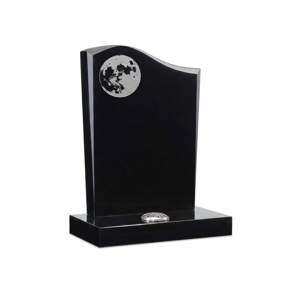 Moon Engraving - Bespoke - Black Granite